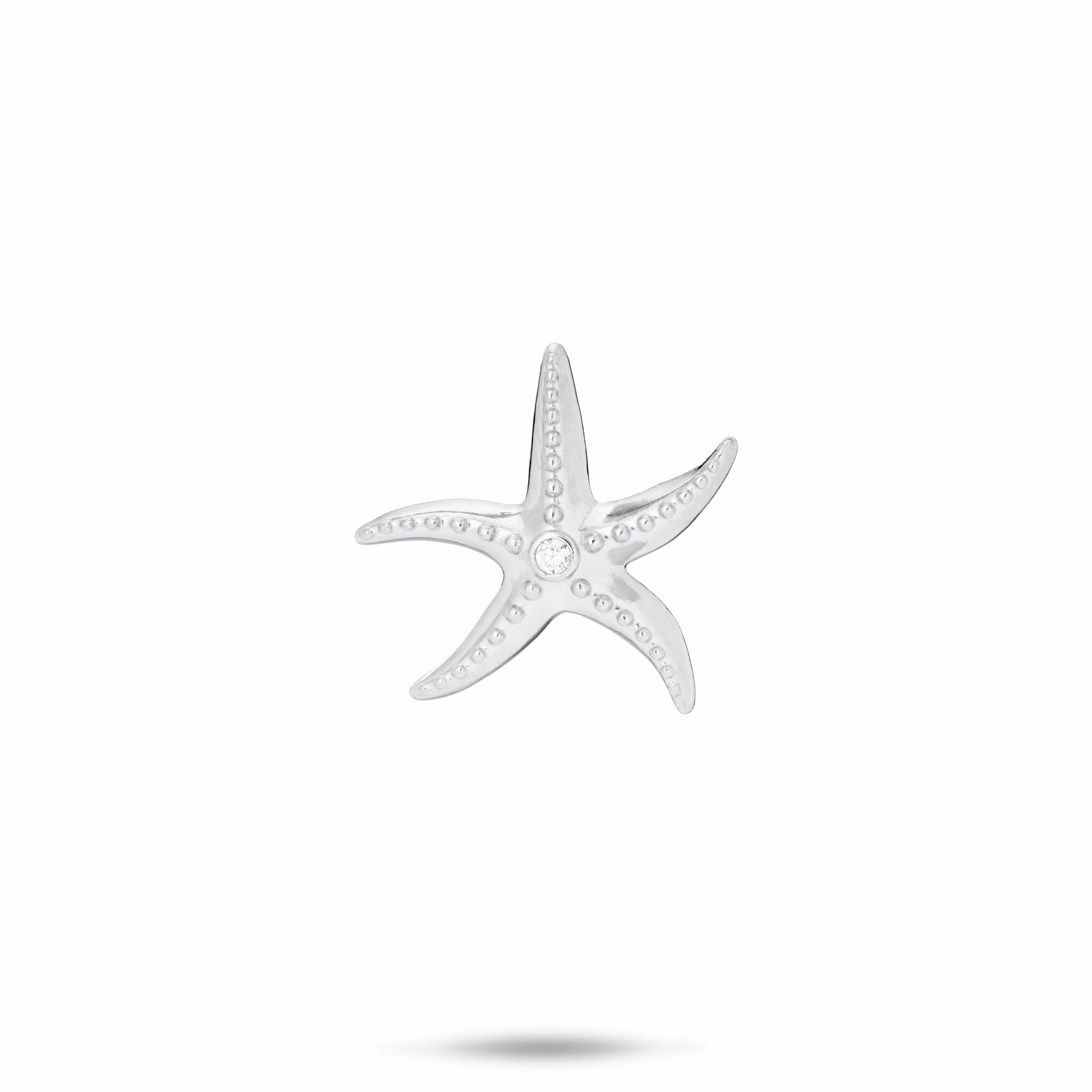 Everyday Wear Radiant Pieces Starfish Pendant in Sterling Silver with Cubic Zirconia- 18mm