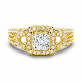 Princess Cut Moissanite Vintage Engagement Ring With Infinite Band Romantic Finish