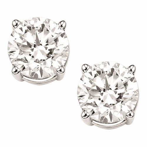 Promotional Quality Round Diamond Stud Earrings .50 Cttw Durable item