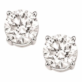 Promotional Quality Round Diamond Stud Earrings .50 Cttw Durable item