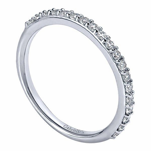 Prong Set Diamond Wedding Band .27Cttw 14K White Gold 143B Artistic Shape