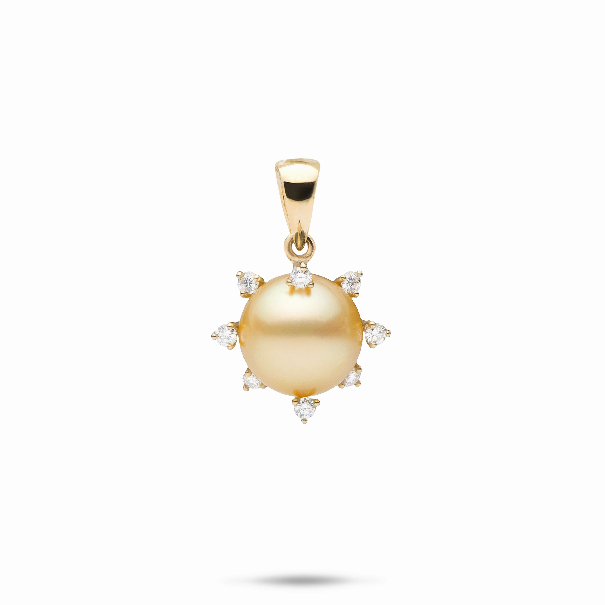 Protea South Sea Gold Pearl Pendant in Gold with Diamonds - 10-11mm Charming Jewelry Pieces Refined Spark