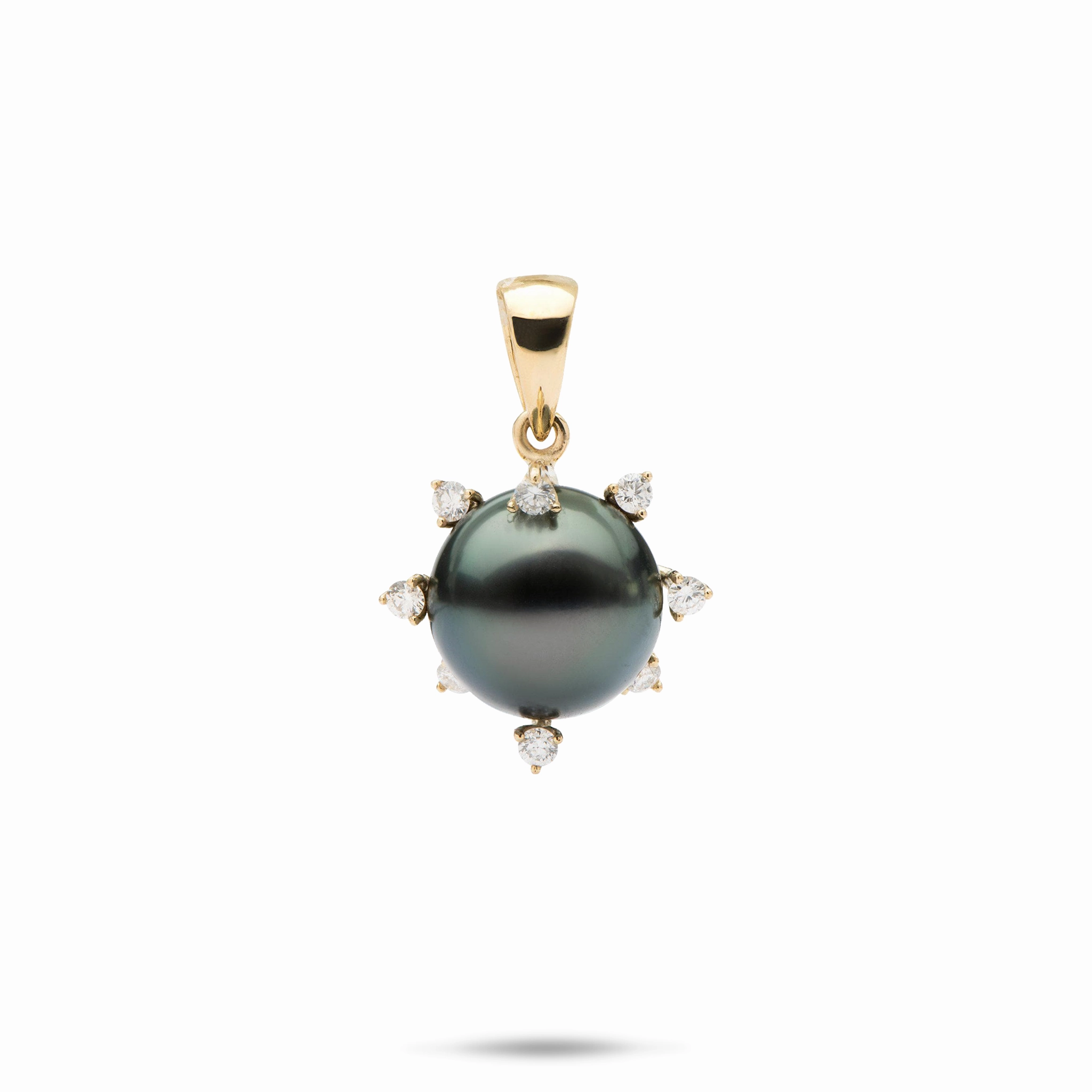 Protea Tahitian Black Pearl Pendant in Gold - 11-12mm Anniversary Present Chic Form