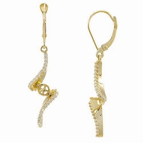 Cozy Accent Exclusive Style Pick A Pearl Waterfall Earrings in Gold with Diamonds