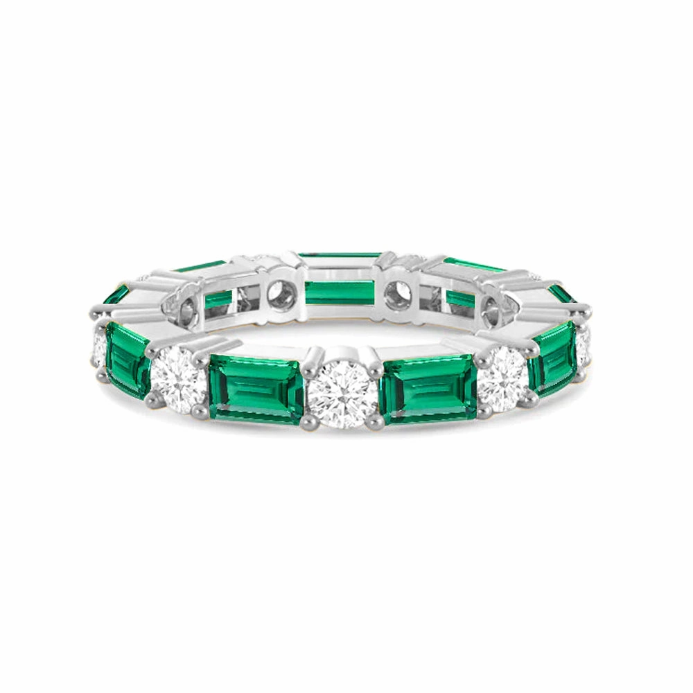 Timeless Created Emerald and Lab Grown Diamond Eternity Band Finest Touch