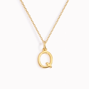 Q Necklace / Gold Initial Necklace Refined Sparkle Luxe Moment