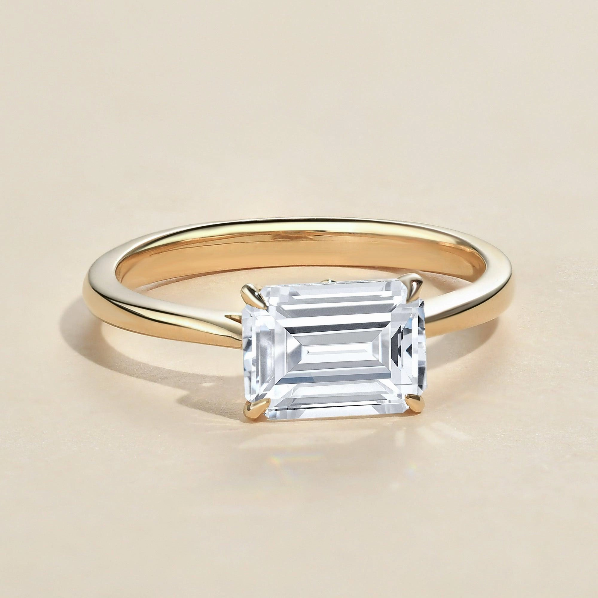 1.0ct Baguette Cut Moissanite Solitaire Ring Artisan Jewelry Stylish Look