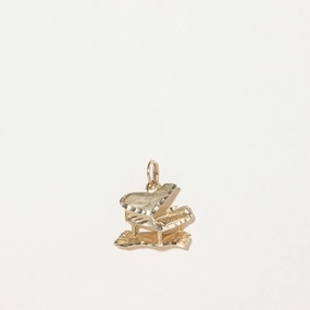 Fashionable Finish Stylish Style 10k Yellow Gold Piano Charm