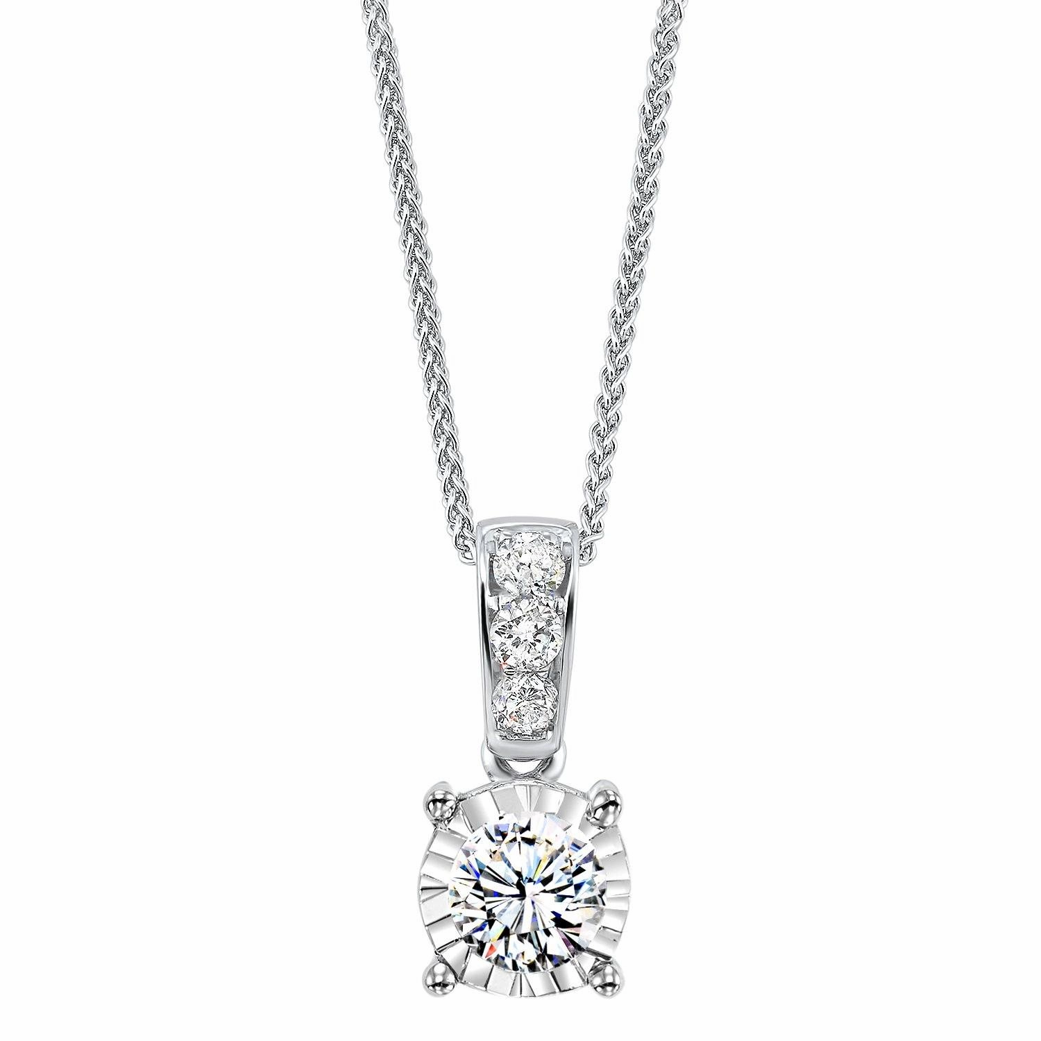Tru-Reflections Round Illusion Diamond Pendant 1/2 Cttw Chic Element Refined Detailing