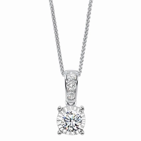Tru-Reflections Round Illusion Diamond Pendant 1/2 Cttw Charming Jewelry