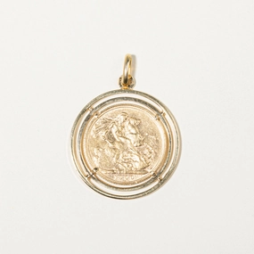 Soft Glamour 1900 'St. George Slaying the Dragon' 22k Sovereign Coin Pendant