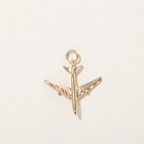 10k Yellow Gold Airplane Pendant Captivating Accent custom design