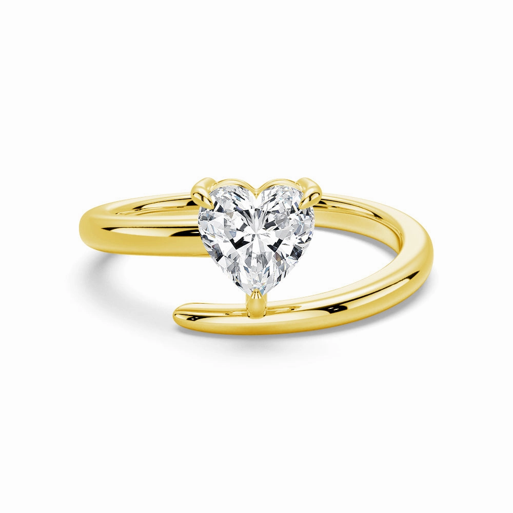 Refined Classic Heart Shaped Lab Grown Diamond Promise Ring Dressed Up Look