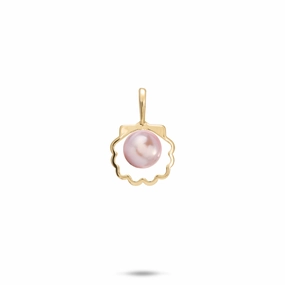 Pick A Pearl Seashell Pendant in Gold - 11mm Precious Gemstones Everyday Mood