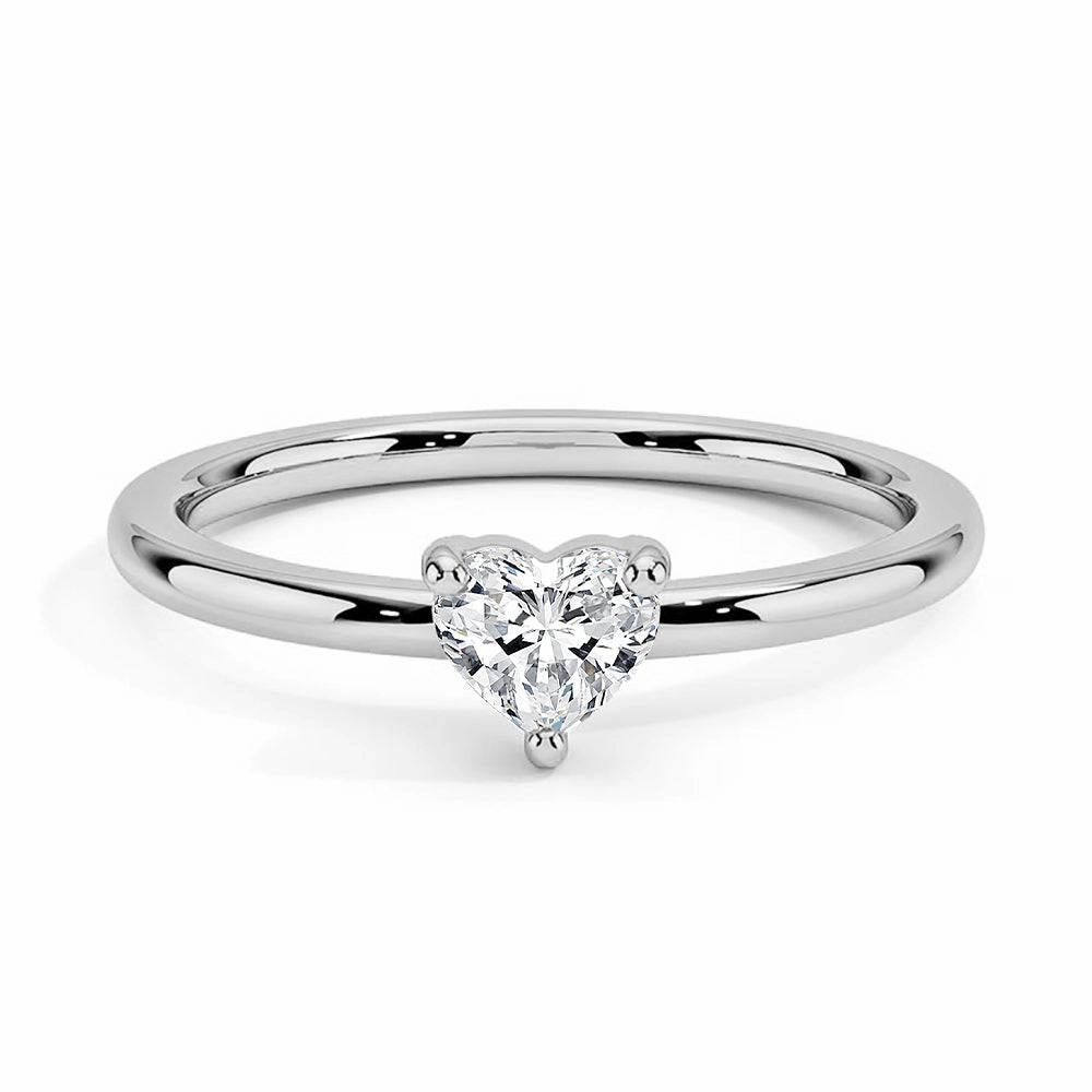 Petite Heart Shaped Lab Grown Diamond Promise Ring Everyday Charm