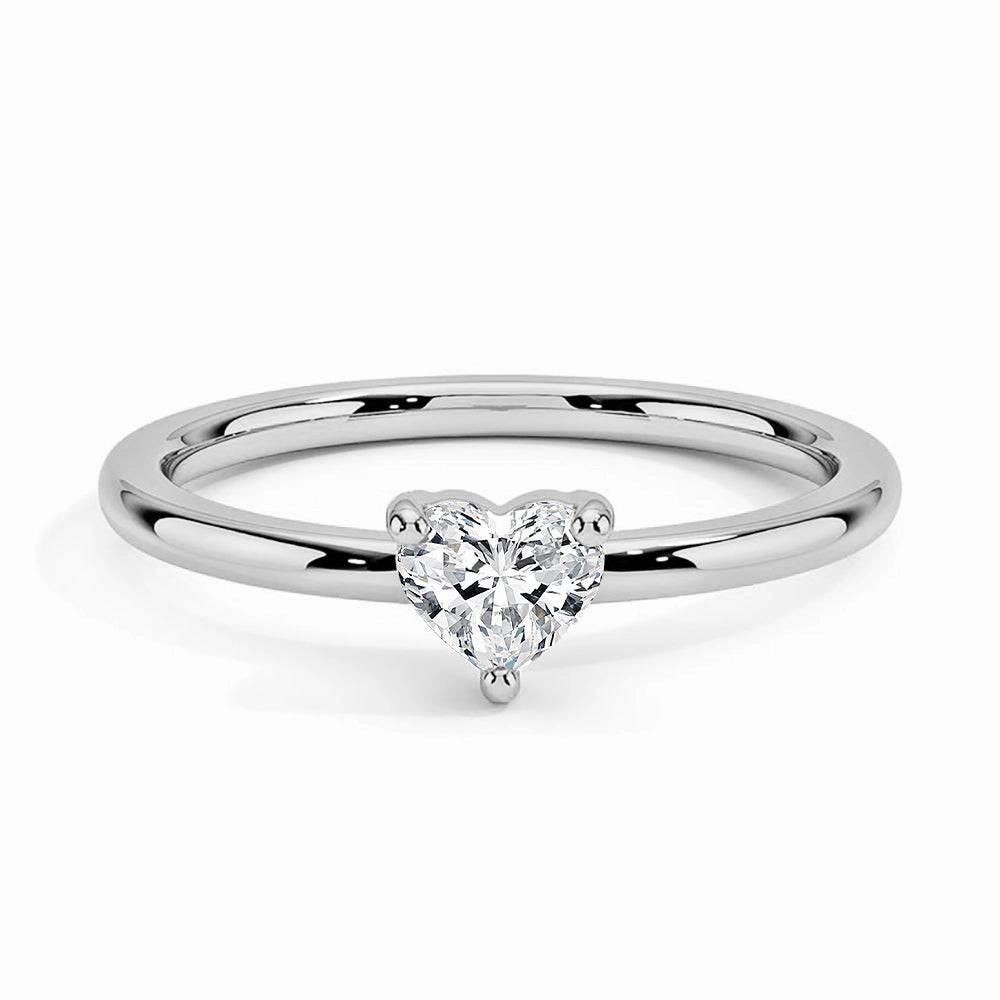 Handcrafted Feel Effortless Style Petite Heart Shaped Lab Grown Diamond Promise Ring