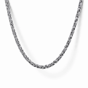Flawless Finish 22" 925 Sterling Silver Men's Wheat Chain Necklace