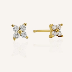 CLOVER CZ DIAMOND STUDS All Day Look