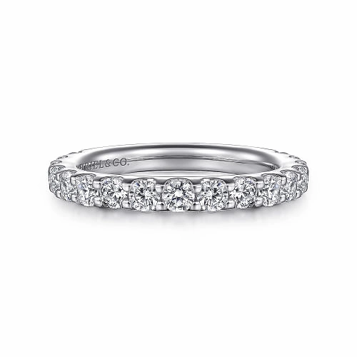 Vibrant Jewelry Shine Montreal - 14K White Gold Shared Prong Diamond Wedding Band - 1 ct