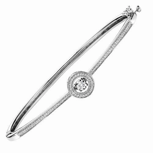 Rhythm Of Love Bangle Diamond Halo Bracelet 1/4 Cttw Brunch Outfit Charming Accessories
