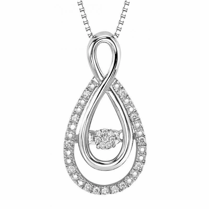 Rhythm of Love Infinity Diamond Necklace 1/1 Cttw Silver Refined Spark party accessory