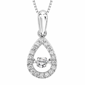 Dynamic Detail Effortless Glam Rhythm of Love Teardrop Diamond Necklace 1/5Cttw 10K Gold