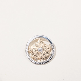 Canadian Arctic Diamond and 14k Gold Brooch | 0.32ct | 1.5" Unique Shape