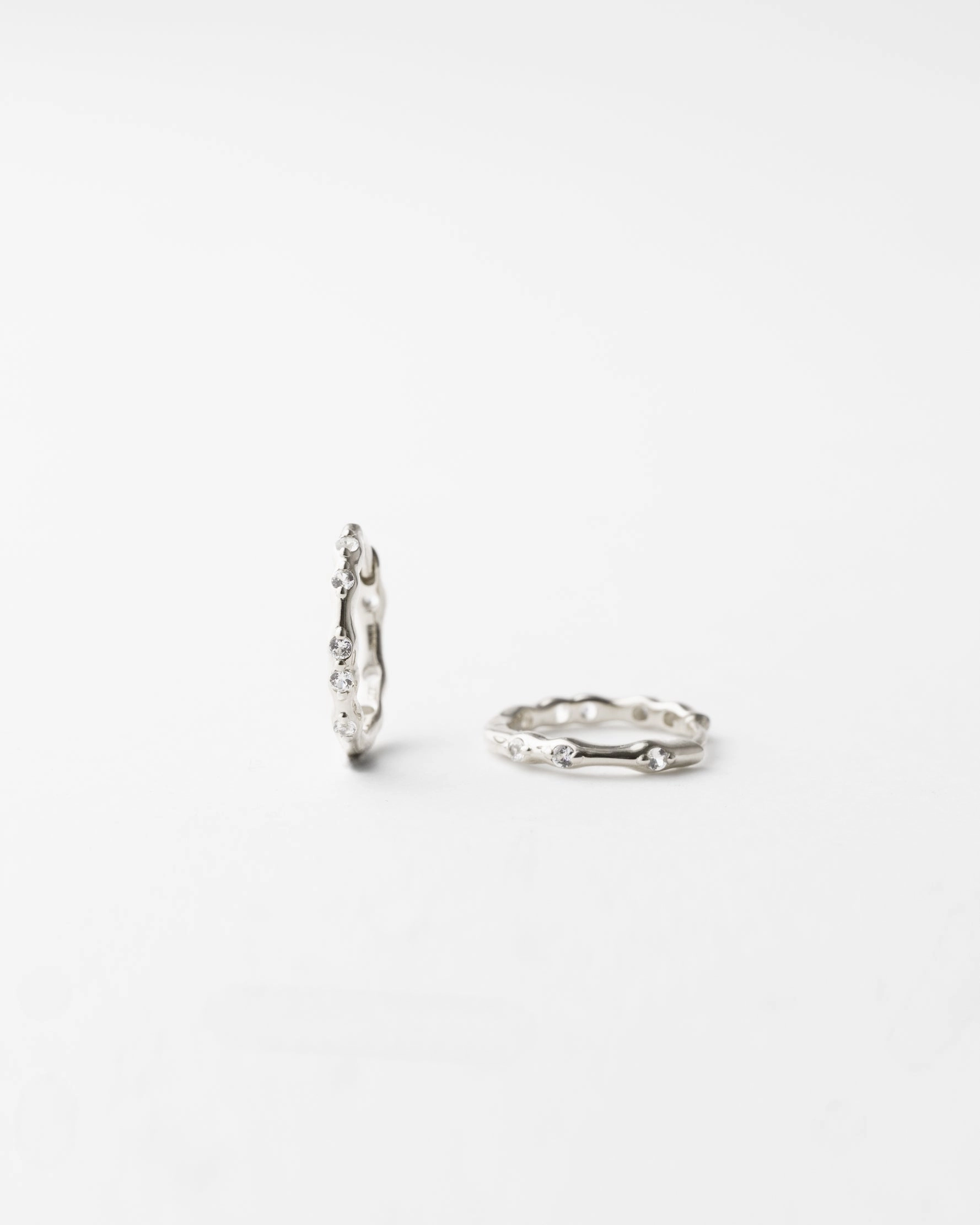 Shiny Embellishment Ripple Hoops