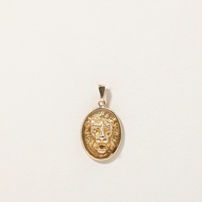 10k Yellow Gold Lion Head Pendant Minimal Appeal