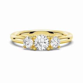 Round 3 Stone Shared Prong Moissanite Anniversary Band Minimal Fashion Effortless Fit