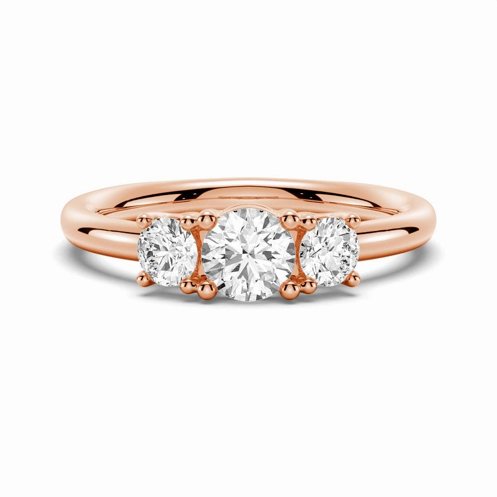Night Spark Round 3 Stone Shared Prong Moissanite Anniversary Band