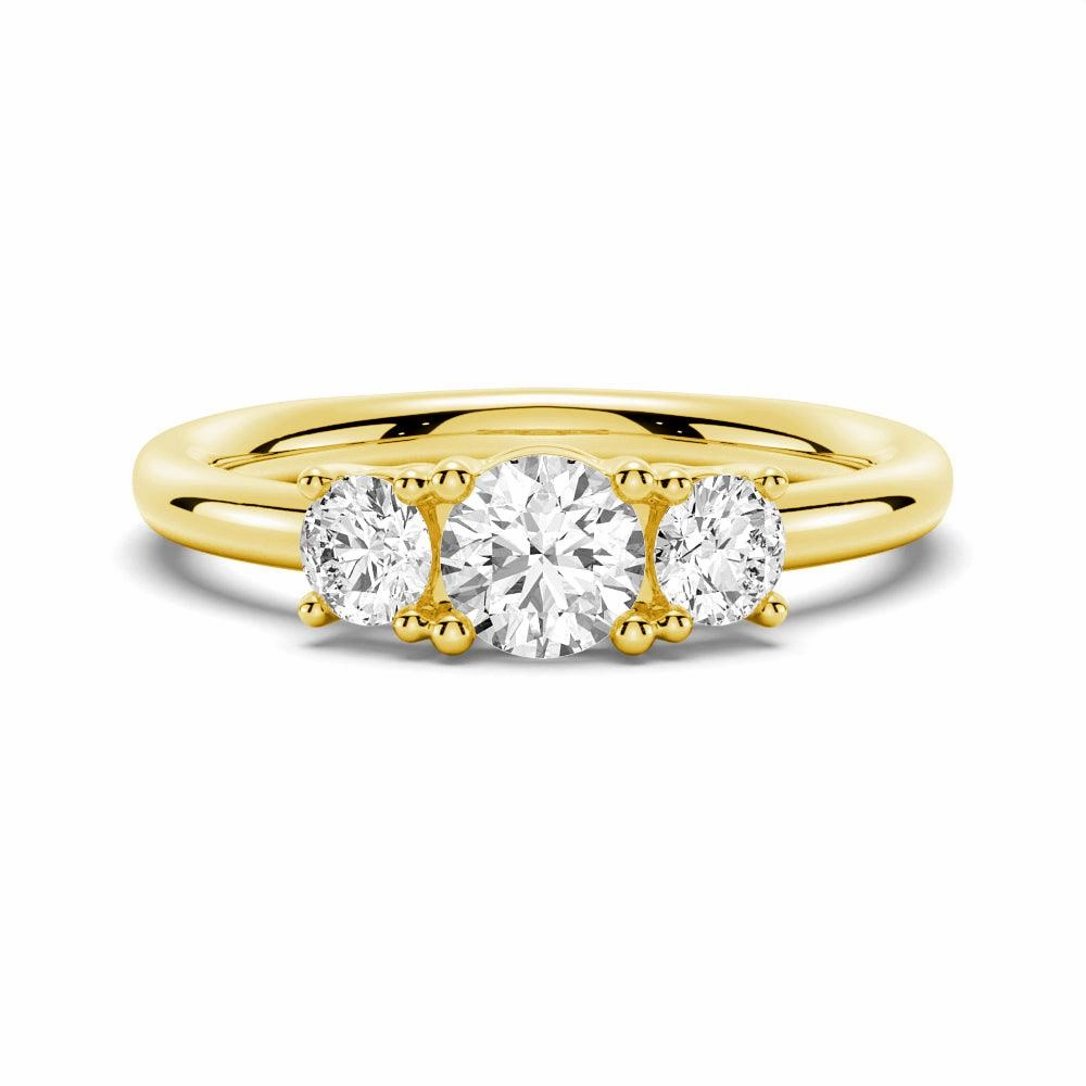 Round 3 Stone Shared Prong Moissanite Anniversary Band Minimal Fashion Effortless Fit