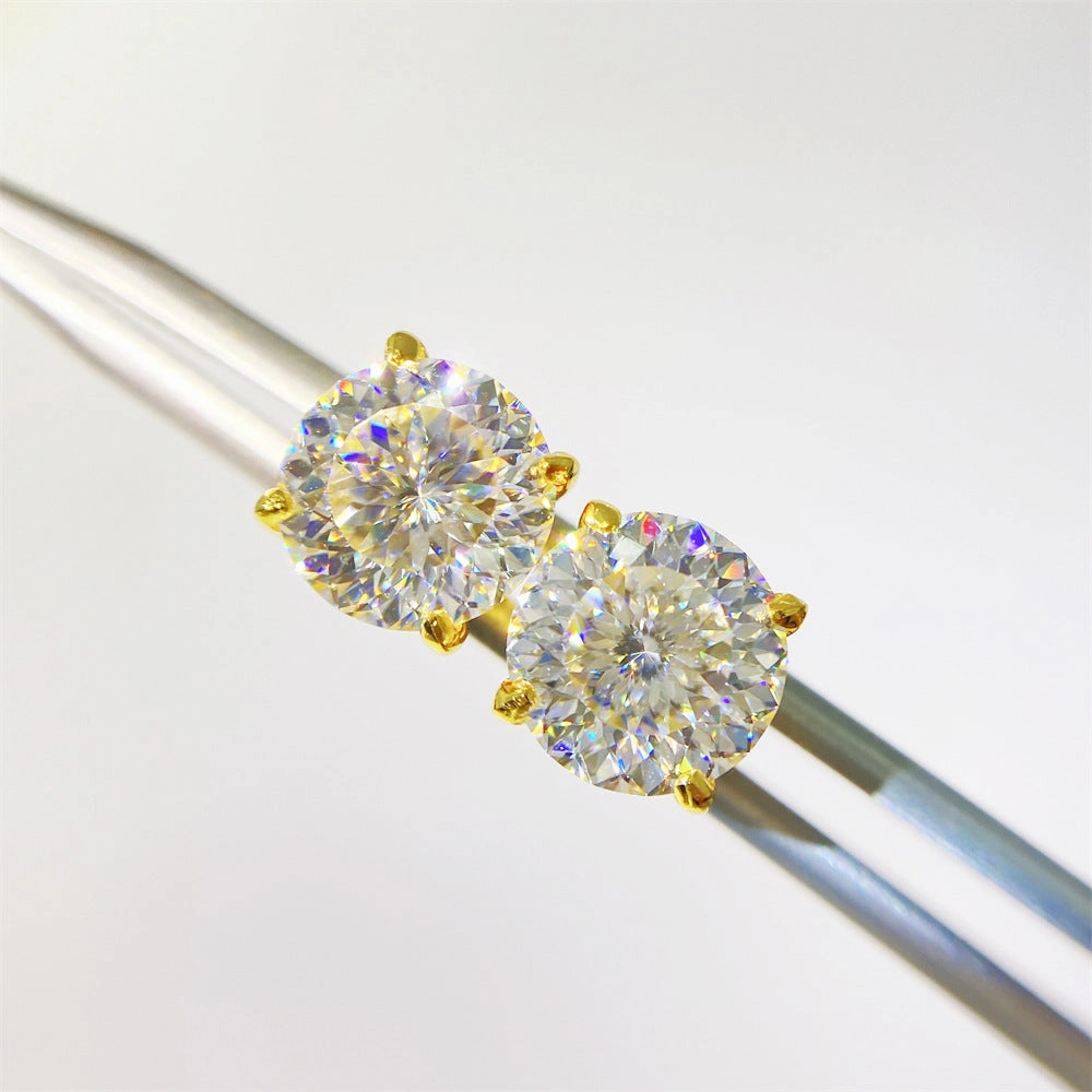 Exclusive Accessories Round Brilliant Diamond Earrings | S925 | Moissanite