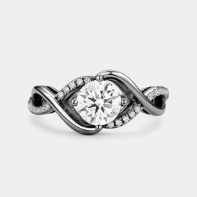 Graceful Glow Everyday Look Round Cut Moissanite Classic Infinity Engagement Ring
