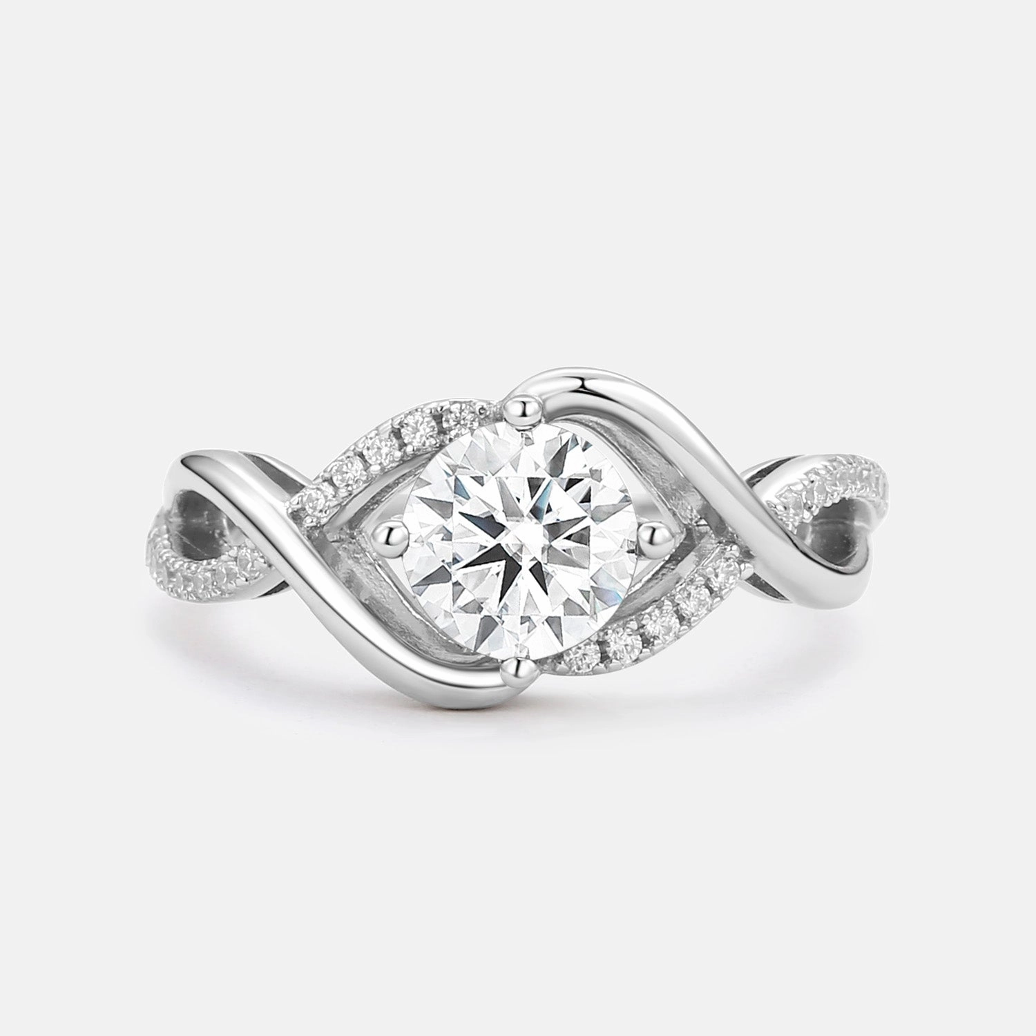 Round Cut Moissanite Classic Infinity Engagement Ring Classic Pieces Glam Ready