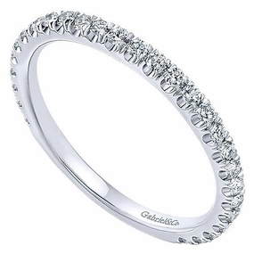 Round Diamond Pave Stackable Birthstone Ring 14K White Gold Sentimental Piece Secure Jewelry