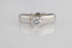 Round Diamond Solitaire Engagement Ring with IGI Cert Hand Wash Only Delicate Trinket