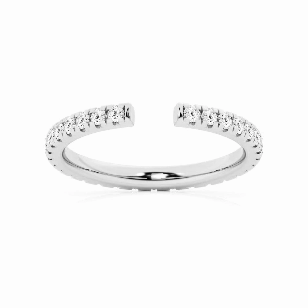 Round Lab Grown Diamond French Pav?? Open Wedding Ring Dreamy Look