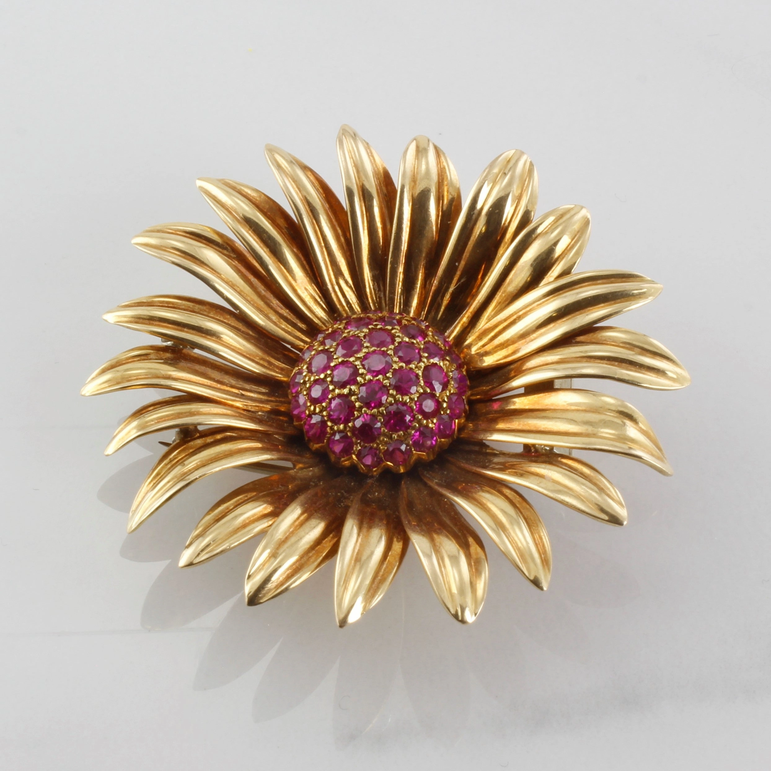 Ruby Sunflower Brooch | 3.00ctw | Bold Charm