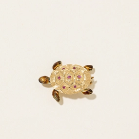 Ruby Turtle Brooch | 0.10ctw fashion lover