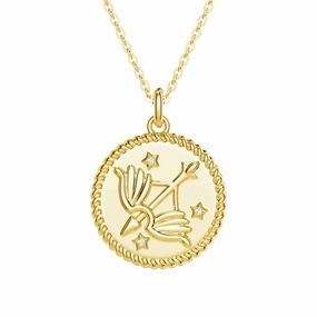 Sagittarius Constellation Lab Grown Diamond Birthstone Pendant Necklace Cool Accent High Polish