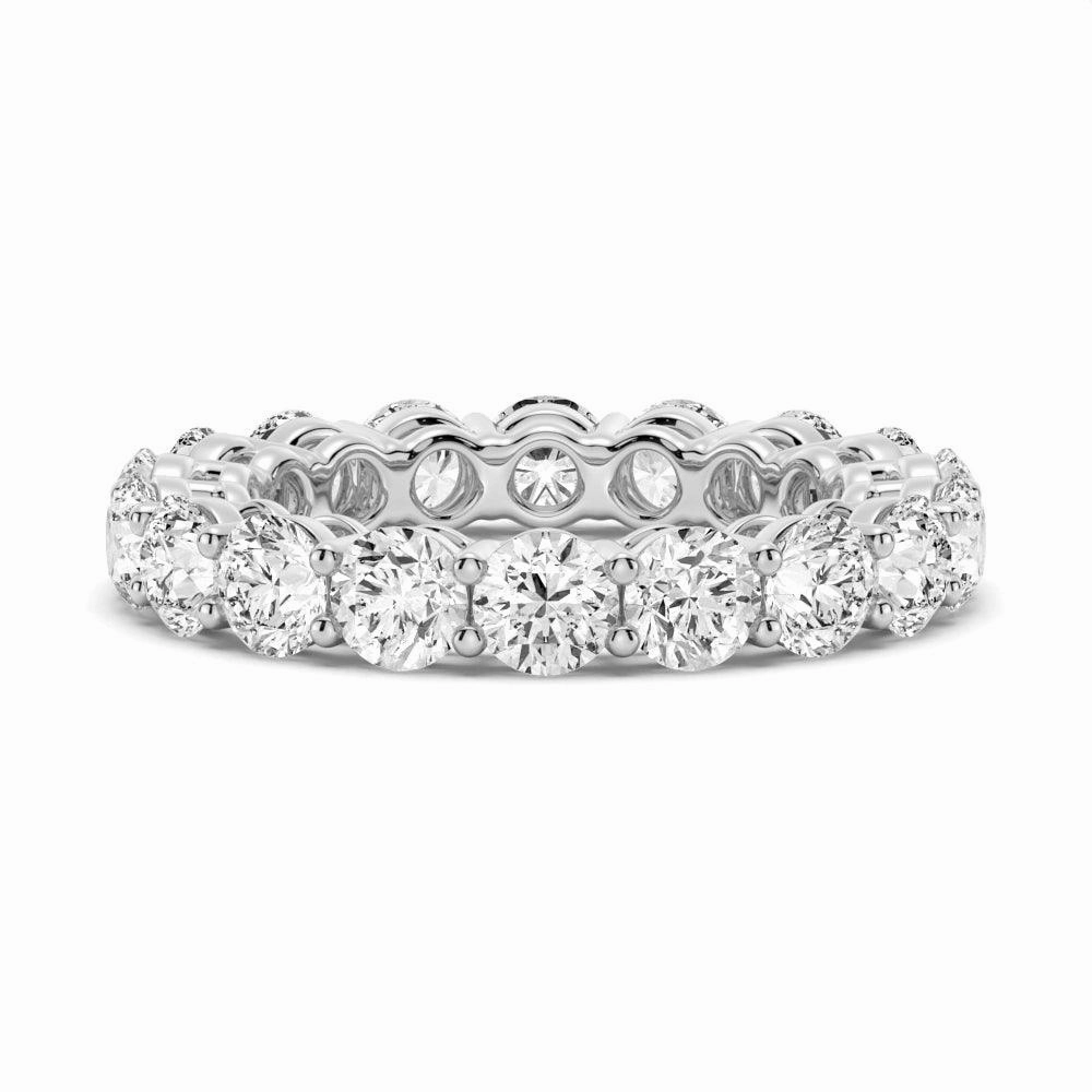 Camera Focus 5.4 CT. Shared Prong Round Moissanite Eternity Band