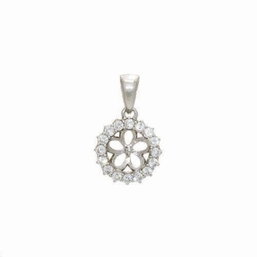 Pick A Pearl Halo Pendant in Sterling Silver - 15mm Gloss Finish