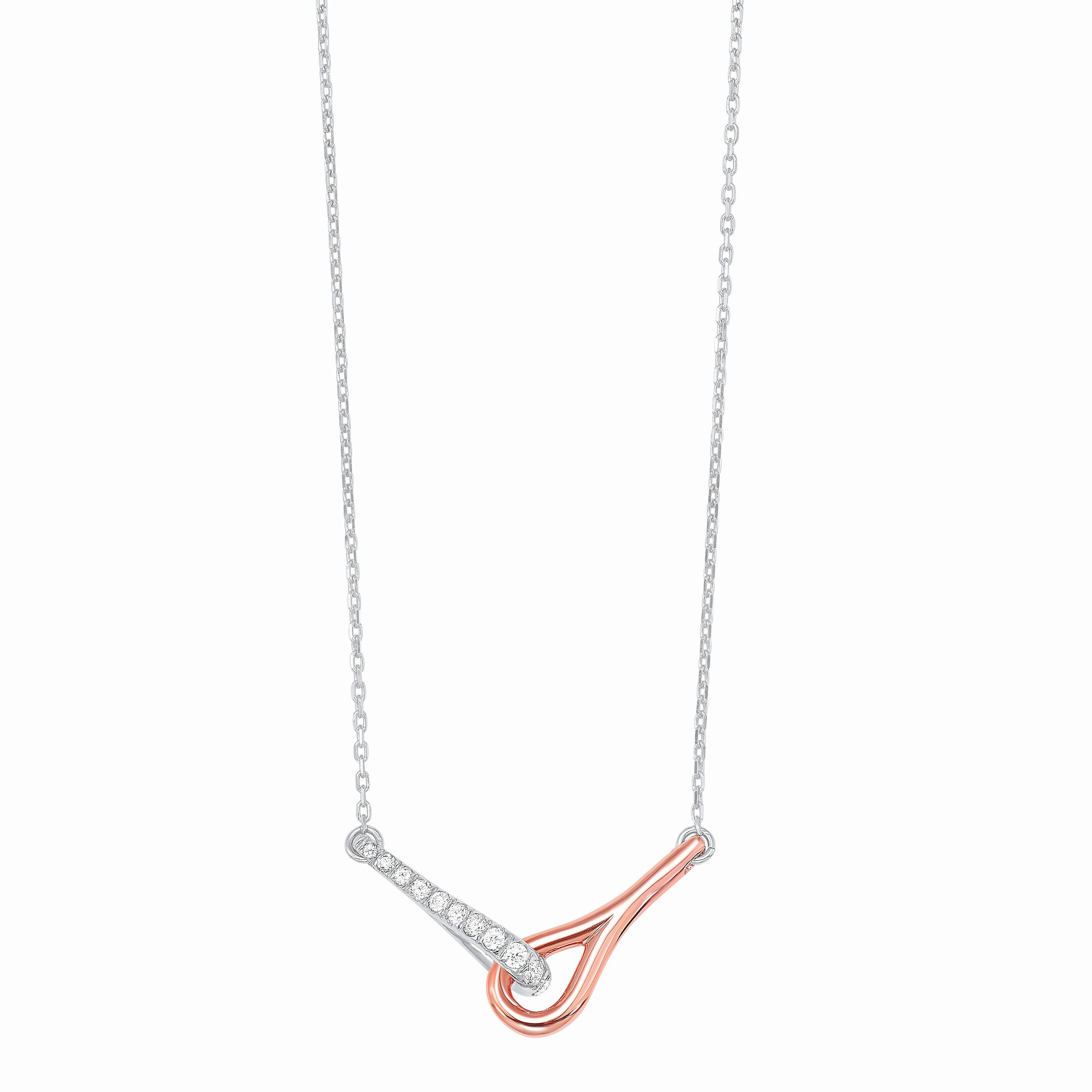 Exclusive Appeal Fresh Light Love's Crossing Diamond Pendant .25cttw 14K Rose Gold