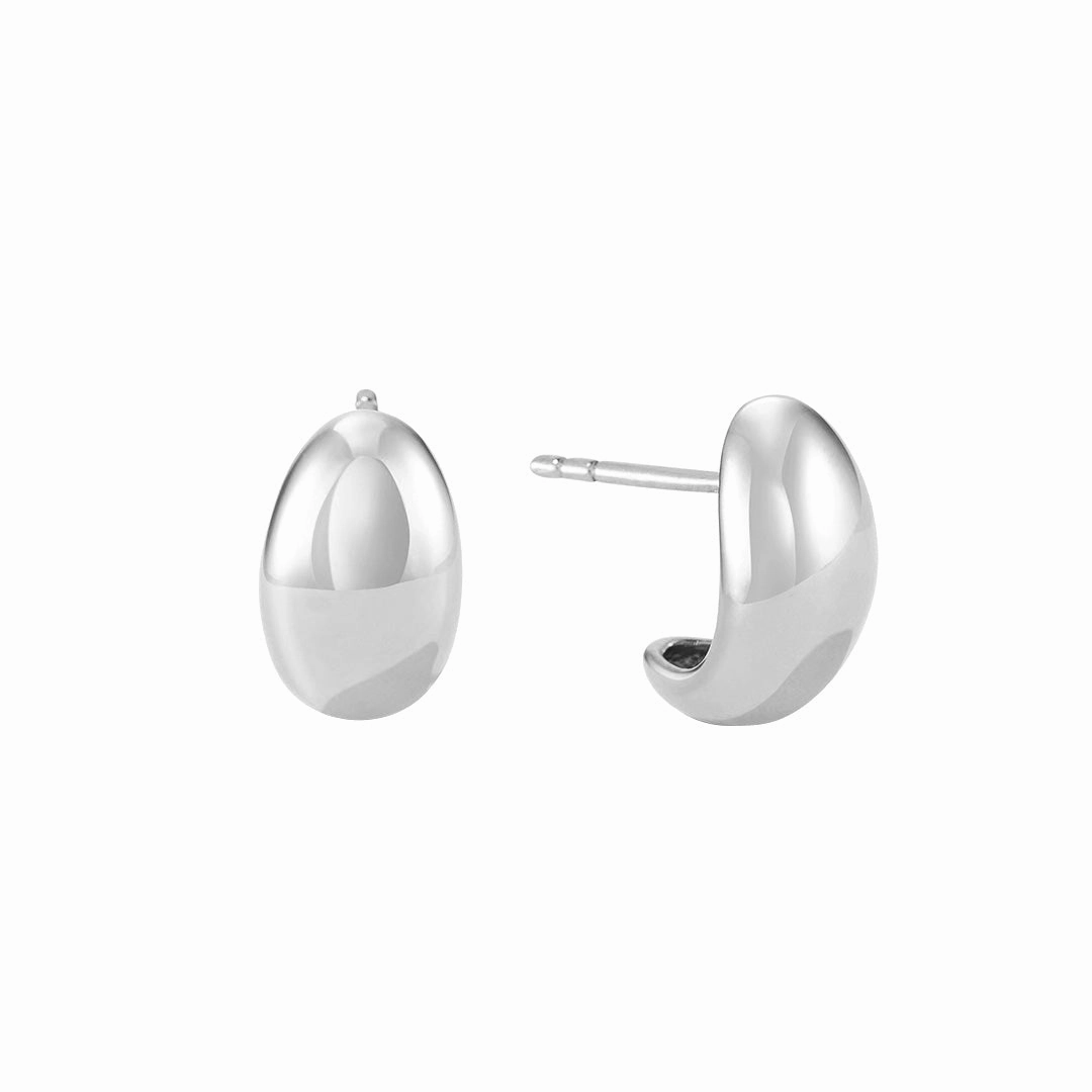 Sculptural Curved Stud Earrings Minimal Look