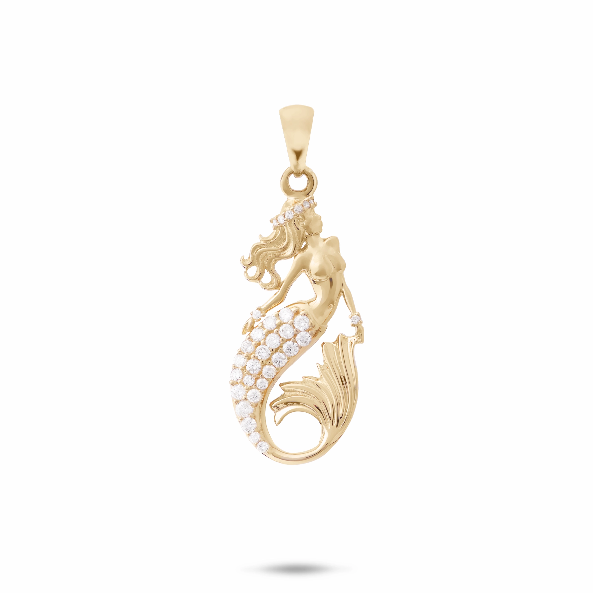 Dazzle Factor Unique Treasures Sealife Mermaid Pendant in Gold with Diamonds - 24mm