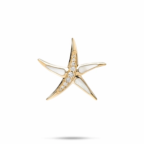 Sophisticated Element Finest Highlight Sealife Starfish Mother of Pearl Pendant in Gold - 23mm