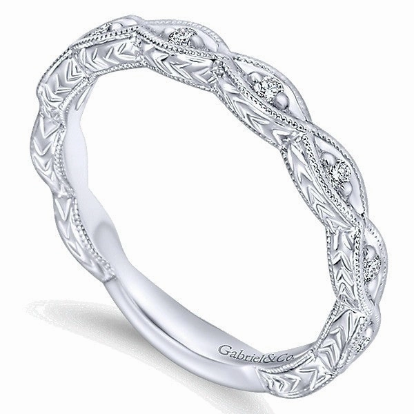 Marquise Shaped Engraved Shank Diamond Band .12 Cttw 183B Simple Choice