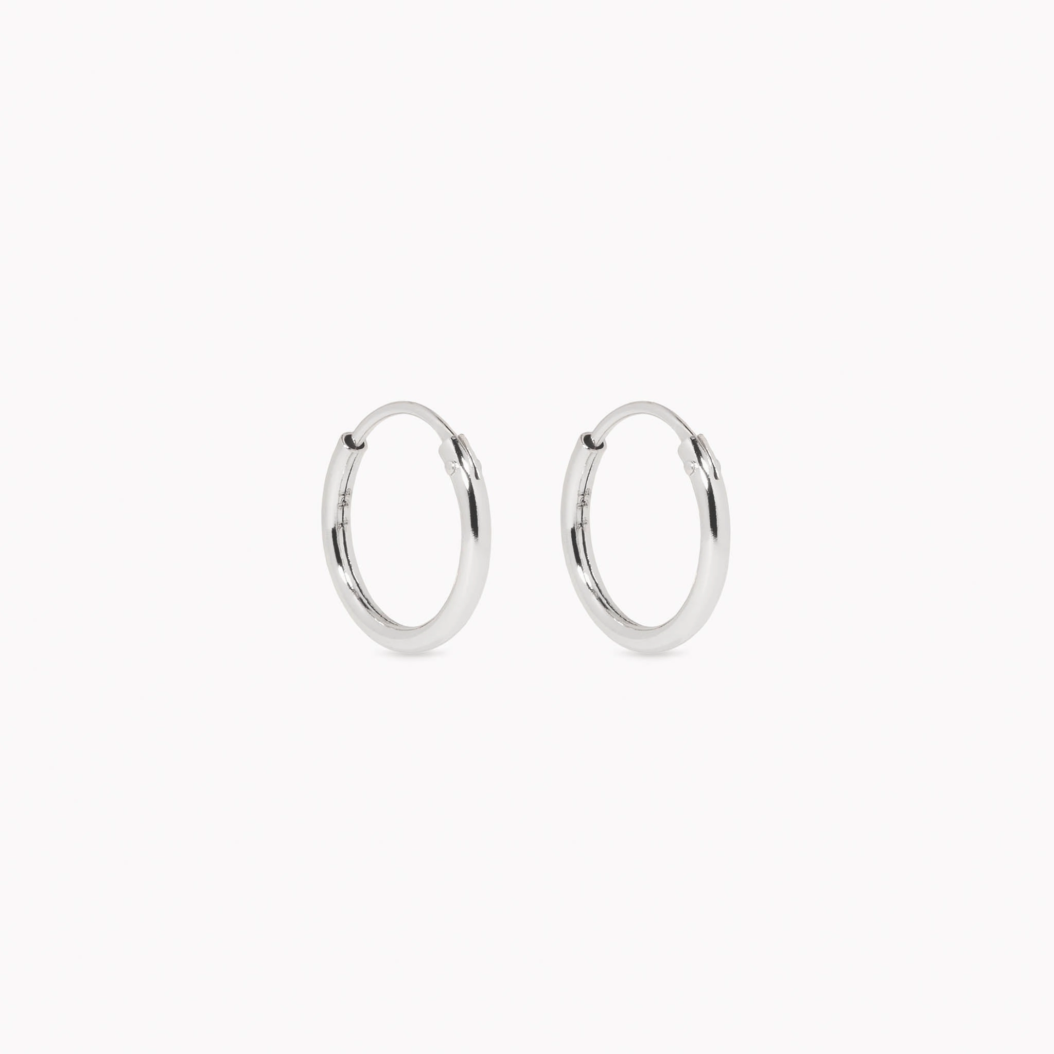 Artful Sparkle White Gold Hoops 10mm - Sonia