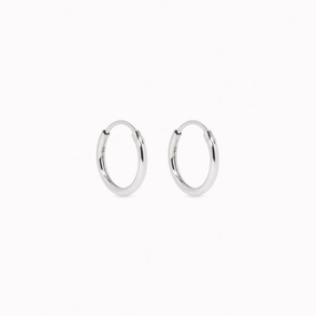 Artful Sparkle White Gold Hoops 10mm - Sonia